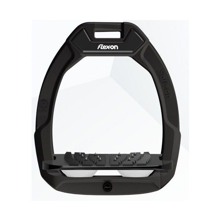Sicherheitssteigbügel Reiten Neigung Ultra Grip Schwarz/Schwarz/Weiß Flex-On Safe-On