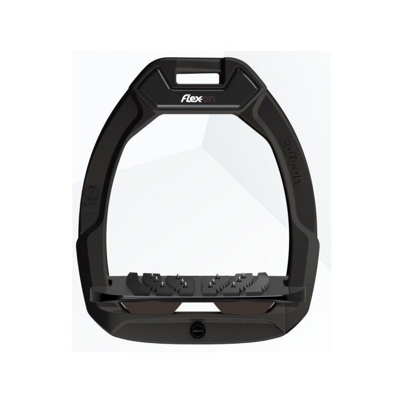 Sicherheitssteigbügel Reiten Neigung Ultra Grip Schwarz/Schwarz/Braun Flex-On Safe-On