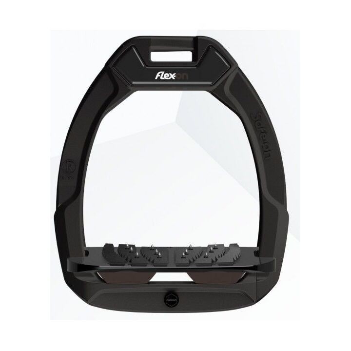 Sicherheitssteigbügel Reiten Neigung Ultra Grip Schwarz/Schwarz/Braun Flex-On Safe-On