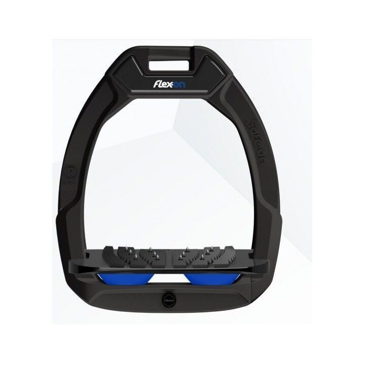 Reitstiefel Sicherheitssteigbügel Neigung Ultra Grip Schwarz/Schwarz/Blau Flex-On Safe-On