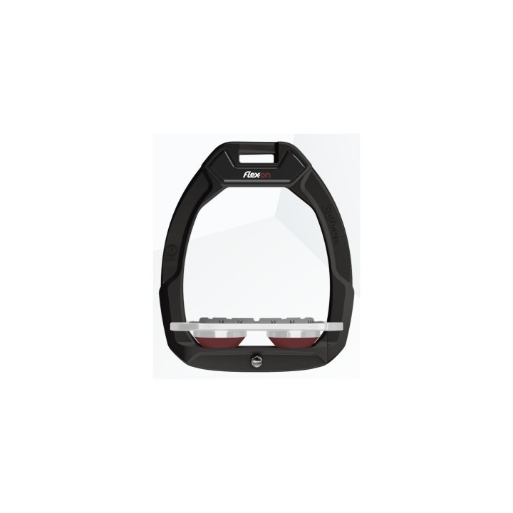 Sicherheitsreitsteigbügel Flach Grip Schwarz/Grau/Bordeaux Flex-On Safe-On