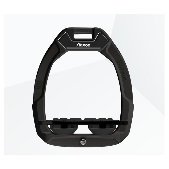 Sicherheitsreitsteigbügel mit flachem Grip Schwarz/Schwarz/Schwarz Flex-On Safe-On