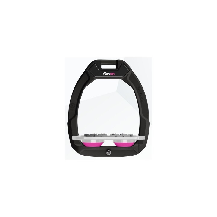 Sicherheitssteigbügel Flach Ultra Grip Schwarz/Grau/Rosa Flex-On Safe-On