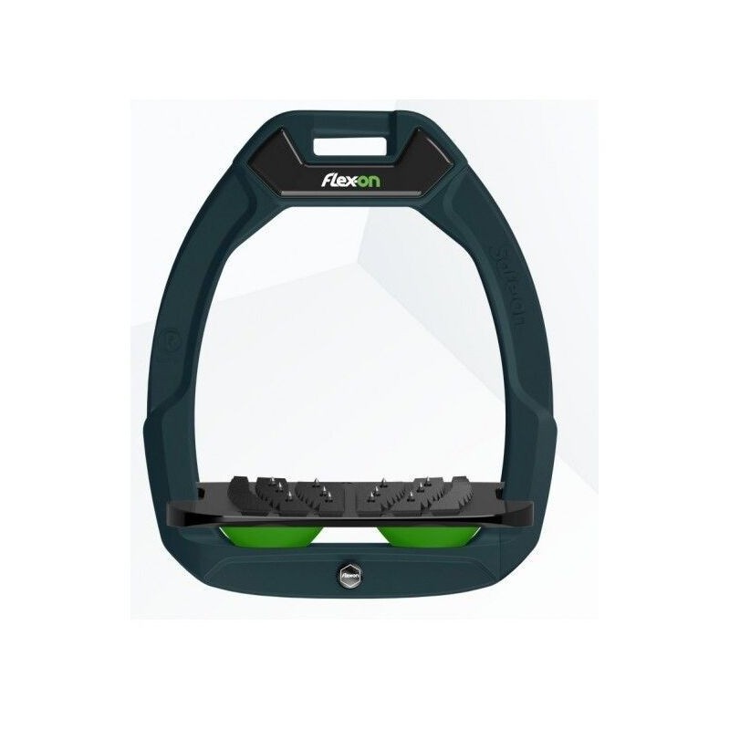 Sicherheitssteigbügel Reiten Neigbar Ultra Grip Grün/Schwarz/Grün Flex-On Safe-On