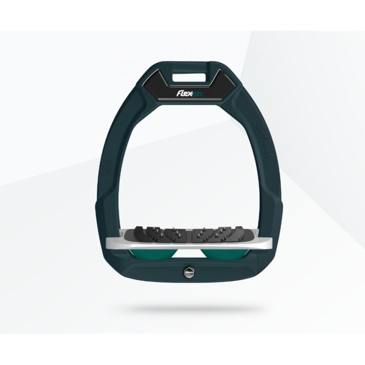 Sicherheitsreitsteigbügel Neigung Ultra Grip Grün/Grau/Grün Flex-On Safe-On
