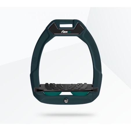 Sicherheitssteigbügel Reiten Neigbar Ultra Grip Grün/Schwarz/Grün Flex-On Safe-On