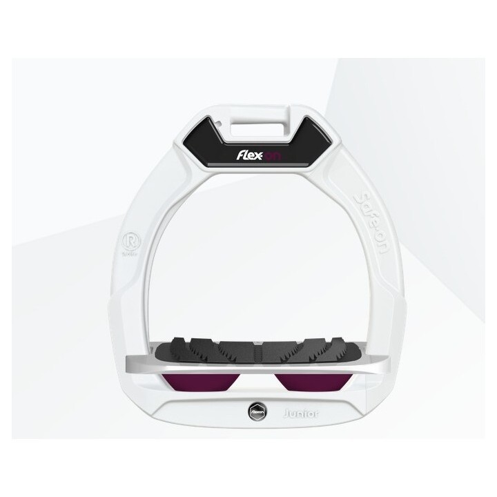 Sicherheitssteigbügel Reiterei Neigung Grip Weiß/Grau/Pflaume Kinder Flex-On Safe-On