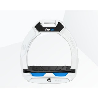 Sicherheitssteigbügel Reitsport Neigbarer Grip Weiß/Schwarz/Bau Blau Kinder Flex-On Safe-On