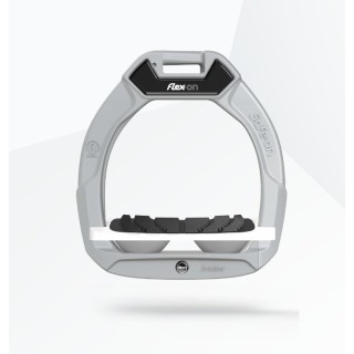 Sicherheitssteigbügel Reiten Neigung Grip Aluminium/Weiß/Grau Kinder Flex-On Safe-On