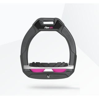 Sicherheitssteigbügel Reiten Neigung Grip Anthrazit/Grau/Rosa Kinder Flex-On Safe-On
