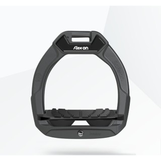 Sicherheitsreitsteigbügel Neigender Grip Anthrazit/Schwarz/Schwarz Kind Flex-On Safe-On