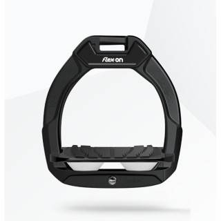 Sicherheitssteigbügel Reiten Geneigt Grip Schwarz/Schwarz/Weiß Kinder Flex-On Safe-On