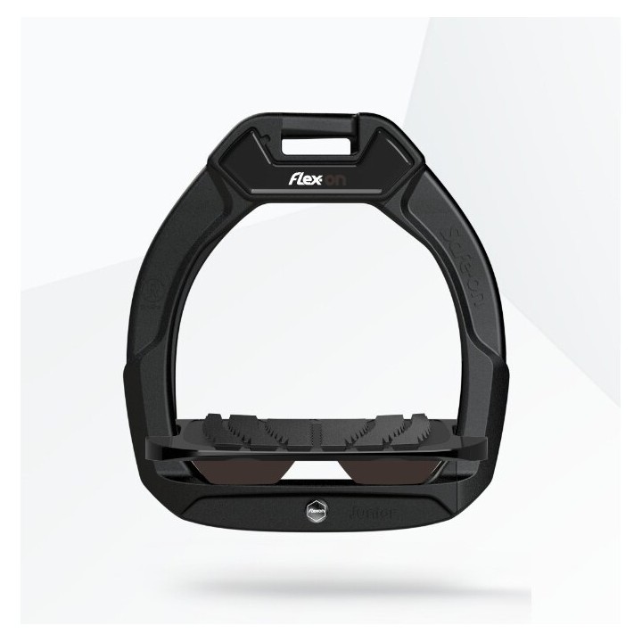 Sicherheitssteigbügel Reiten Neigung Grip Schwarz/Schwarz/Braun Kinder Flex-On Safe-On