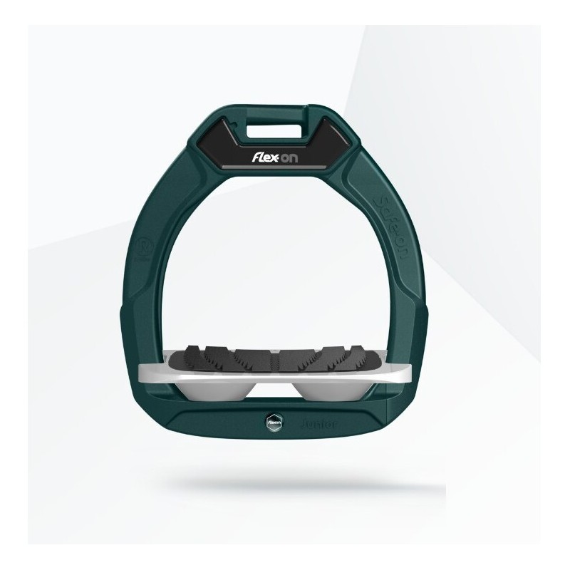 Sicherheitssteigbügel Reiten Neigung Grip Grün/Grau/Grau Kinder Flex-On Safe-On