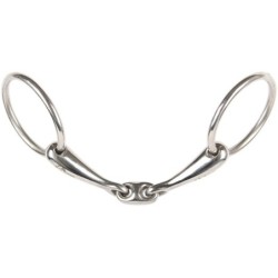 Gebiss 2 Ringe für doppelt gebrochenes Pferd Harry's Horse 14 mm
