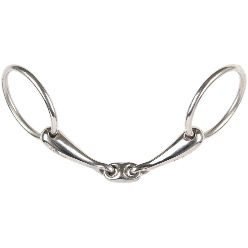 Gebiss 2 Ringe für doppelt gebrochenes Pferd Harry's Horse 14 mm