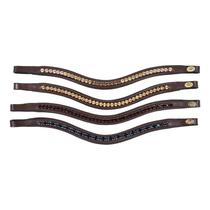 Stirnband für Pferd HFI Padded Wave + Strass