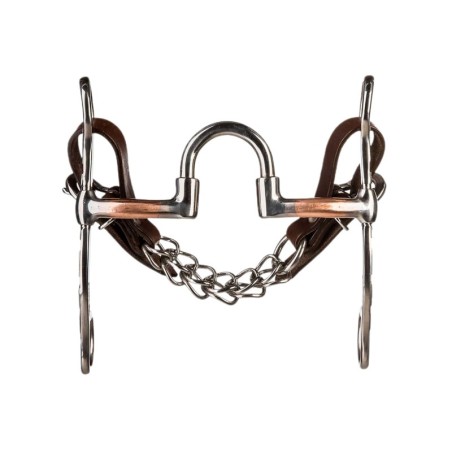 Mors Western Snaffle für Pferde mit mit Kupfer überzogenen Seiten und kurzen, gravierten Armen Metalab BF