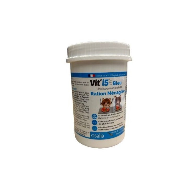 Ergänzungsfutter für Hunde und Katzen Osalia Vit'i5 Bleu
