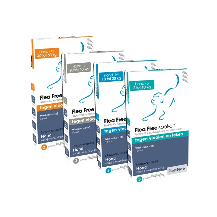 Flea Free Fipralone Spot-on Hund - 2 - 10 kg - 3 Pipetten