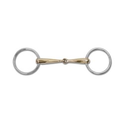 Mundstück mit 2 Ringen für Pferd einfache Bruchstahl massiv Waldhausen Cupris