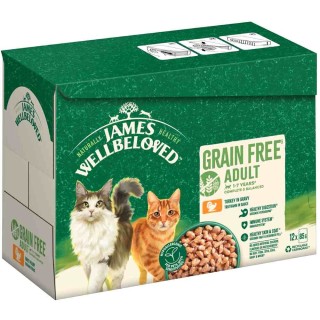 James Wellbeloved Adult Cat Grain Free Truthahn - Sparpaket: 48 x 85 g