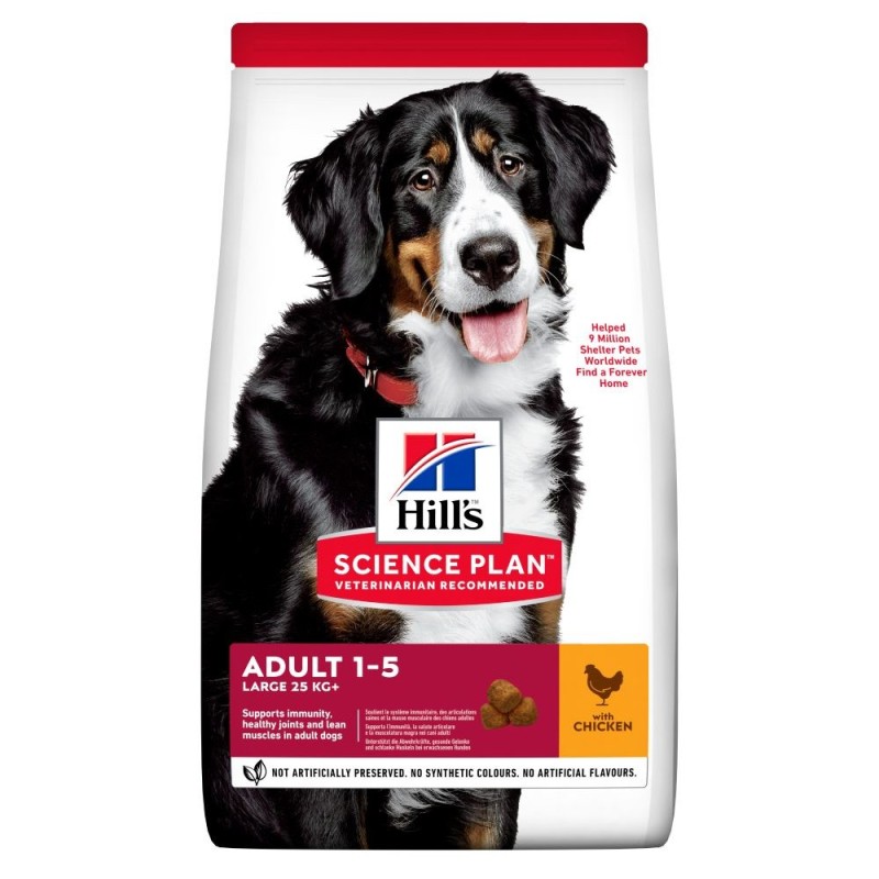 4 kg gratis! 18 kg Hill's Science Plan - Adult 1-5 Large mit Huhn