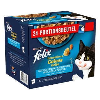 Felix "Sensations" Pouches zum Sonderpreis! - Geschmacksvielfalt aus dem Wasser in Gelee 24 x 85 g