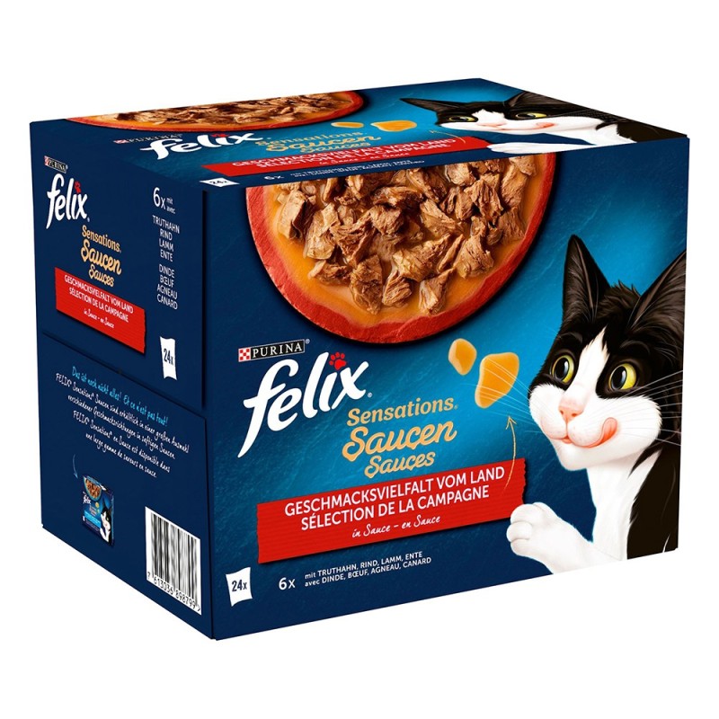 Felix "Sensations" Pouches zum Sonderpreis! - Geschmacksvielfalt vom Land in Sauce 24 x 85 g
