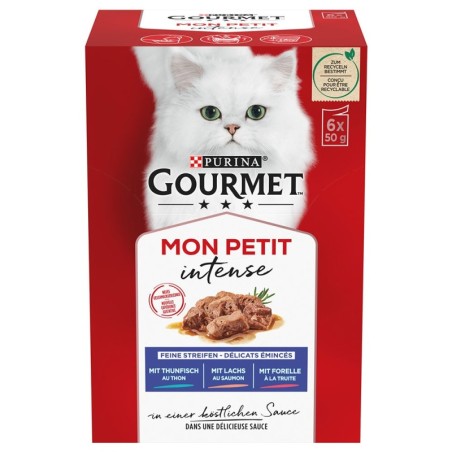 Mixpaket Gourmet Mon Petit 6 x 50 g - Thunfisch, Lachs, Forelle