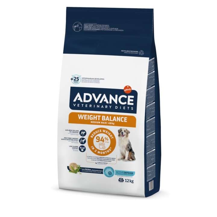 1 kg gratis! 10 kg / 12 kg Advance Veterinary Diets - Weight Balance Medium/Maxi (12 kg)