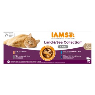 IAMS Advanced Nutrition Senior 7+ Land & Sea Collection in Gelee - 48 x 85 g