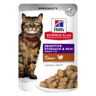 Hill's Science Plan Adult Cat Sensitive Stomach & Skin - Truthahn (12 x 85 g)