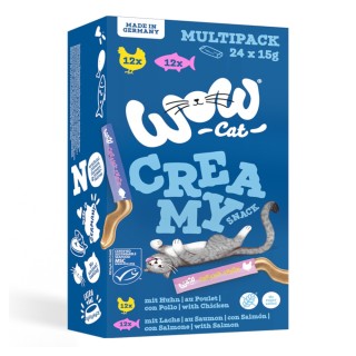 WOW Cat Creamy Snack 24 x 15 g - Mixpaket (2 Sorten)