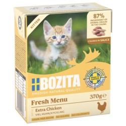 6 x 370 g Bozita Tetra Häppchen in Gelee oder Soße zum Sonderpreis! - Kitten: Hühnchen in Soße