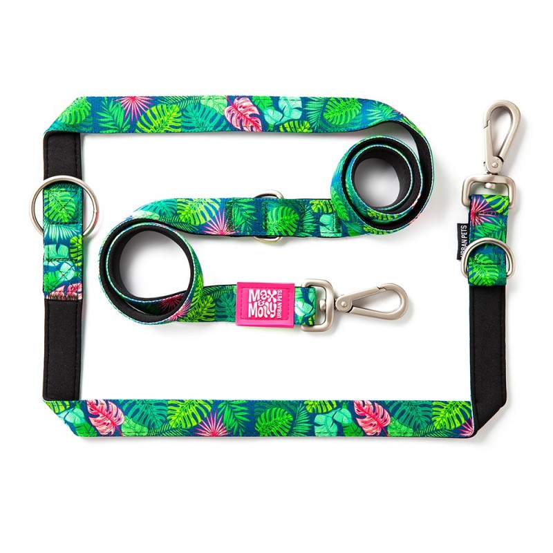 Max & Molly Multifunktionsleine Tropical - Größe L: 200 cm lang, 25 mm breit