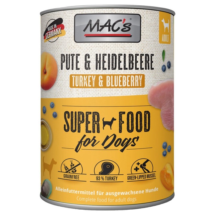 MAC's Adult 6 x 800 g - Pute & Heidelbeere