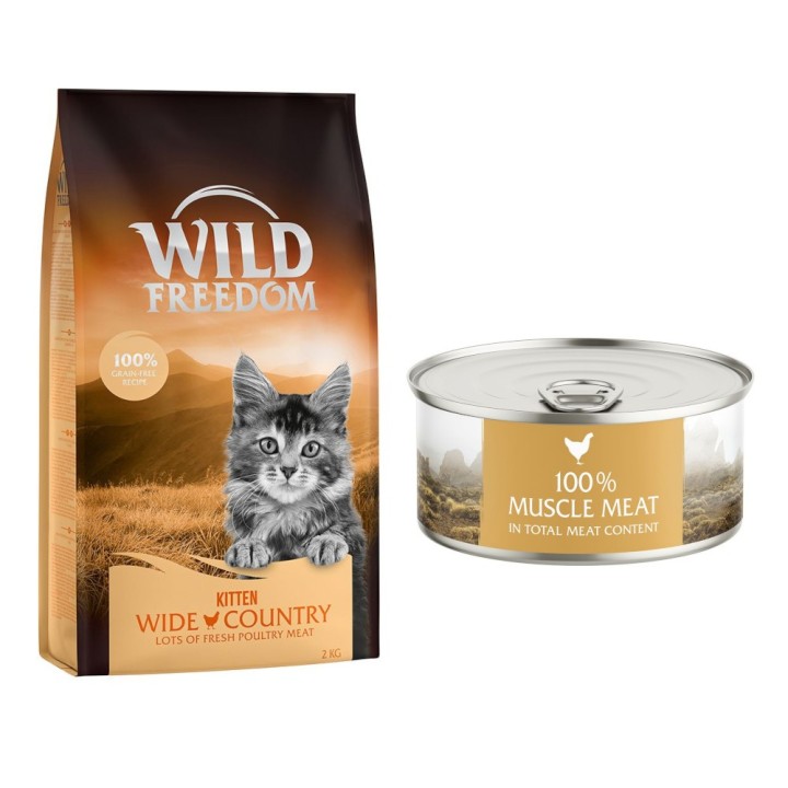 6,5 kg Wild Freedom + 6 x 70 g "Instinctive" Nassfutter gratis! - Kitten: Wide Country - Geflügel + 6 x 70 g Huhn