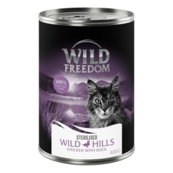 Wild Freedom Adult Sterilised 6 x 400 g - getreidefreie Rezeptur - Wild Hills Sterilised - Ente & Huhn