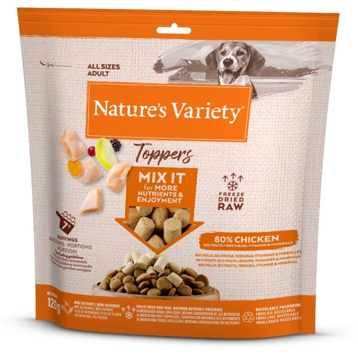 2 + 1 gratis! 3 x Nature's Variety Snacks - 3 x 120 g Gefriergetrocknete Topper: Huhn