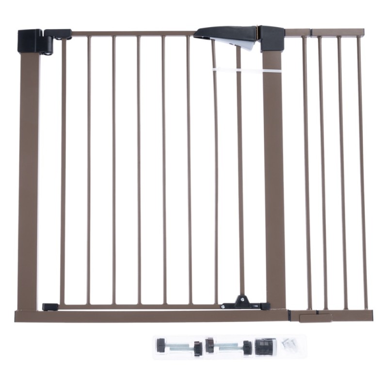 TIAKI Braunes Hundegitter mit Seitenteil - Höhe 78 cm, Breite 77 bis 103 cm