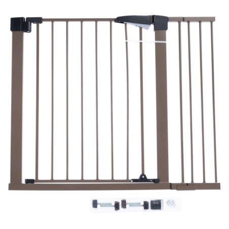 TIAKI Braunes Hundegitter mit Seitenteil - Höhe 78 cm, Breite 77 bis 103 cm