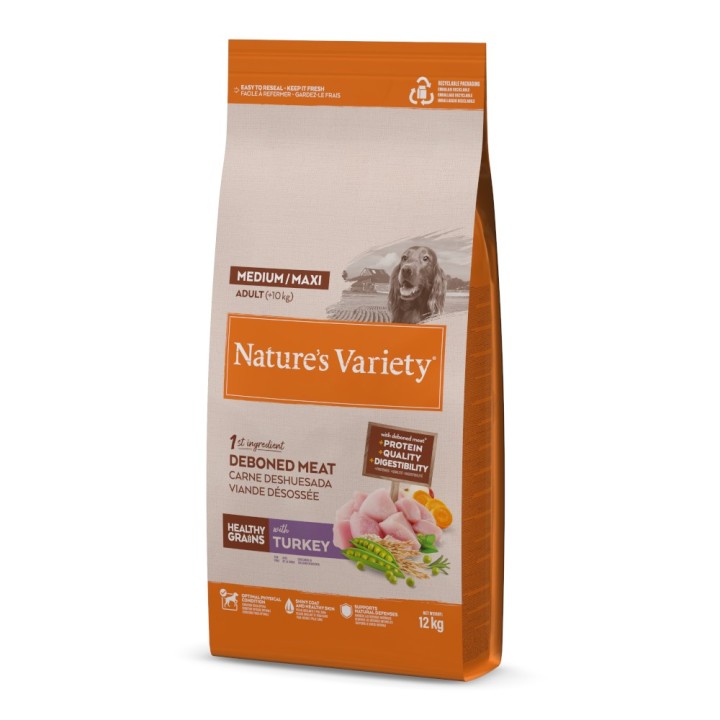 Nature's Variety Healthy Grains Adult Medium/Maxi Truthahn - 12 kg