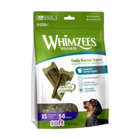 Whimzees by Wellness Soft Snacks - Größe XS: für sehr kleine Hunde (2-7 kg, 56 Stück)