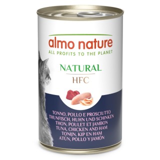 5 + 1 gratis! 6 x 140 g Almo Nature HFC Natural - Thunfisch, Huhn und Schinken