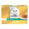Jumbopack Gourmet Gold Raffiniertes Ragout 96 x 85 g - Rind, Huhn, Lamm, Truthahn mit Gemüse