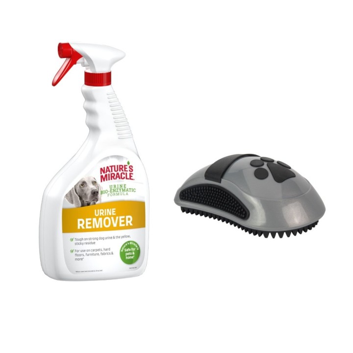 709 ml / 946 ml Natures Miracle + FURminator Curry Comb Striegel gratis! - Urinflecken- und Geruchsentferner (946 ml)