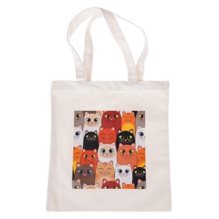 TIAKI Canvas-Tasche „Smiling Cats“ - 1 Stück