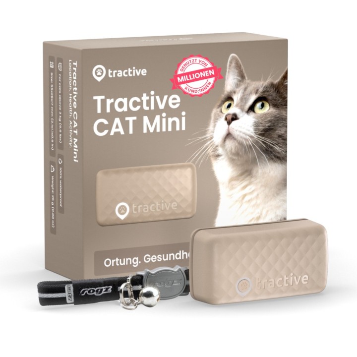 Tractive GPS Tracker für Katzen - braun