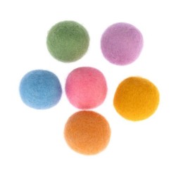 TIAKI Katzenspielzeug Filzbälle - 6er Set (je Ø 3 cm)